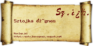 Sztojka Ágnes névjegykártya